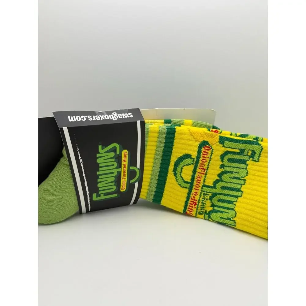 Funyuns Onion Flavored Rings Mens Crew Socks Swagboxers Cotton Blend One Size